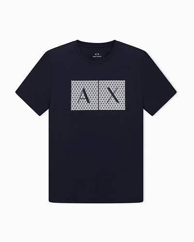 Armani Exchange -  Slim fit jersey T-shirt with logo, Man, Navy Blue, Size: