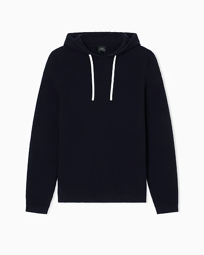 Rice stitch hooded sweater