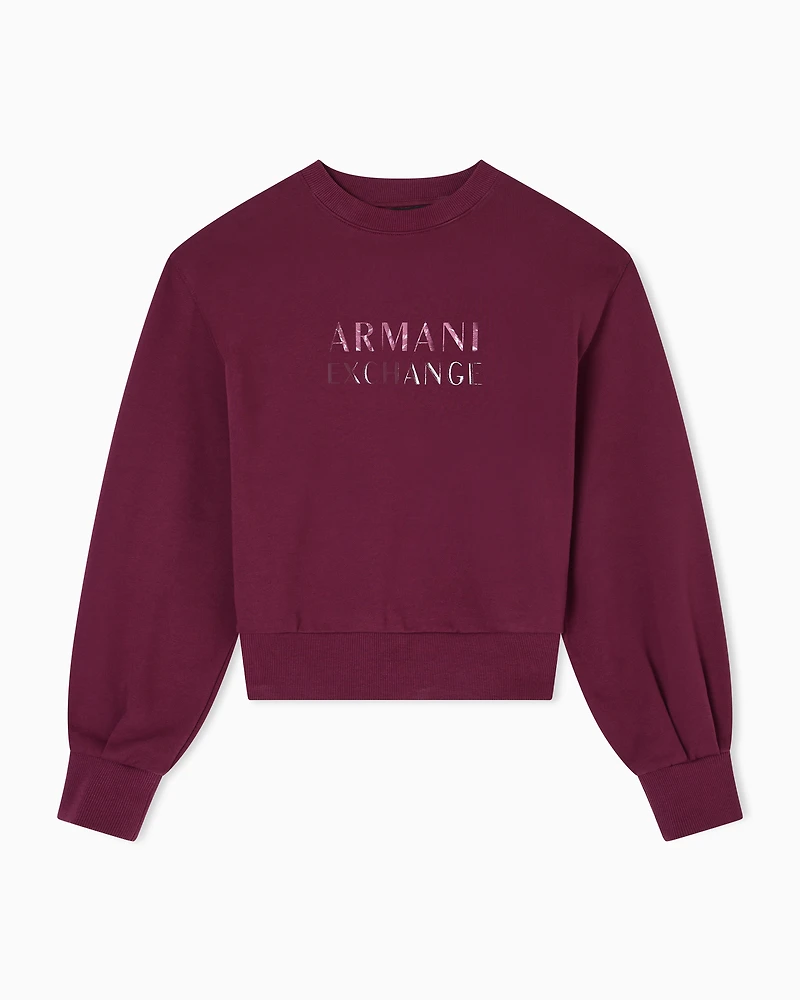 Armani Exchange - Graphic Logo Sweatshirt, Woman, Burgundy, Size: