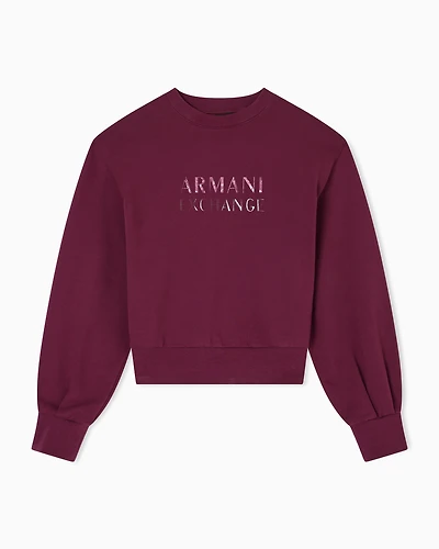 Armani Exchange - Graphic Logo Sweatshirt, Woman, Burgundy, Size: