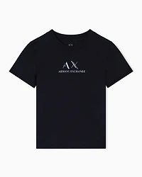 Armani Exchange - Regular fit T-shirt with graphic logo, Woman, Black, Size: