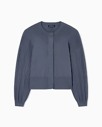 Armani Exchange - Cardigan with ribbed sleeves, Woman, Grey, Size: