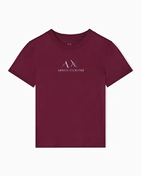 Armani Exchange - Regular fit T-shirt with graphic logo, Woman, Burgundy, Size: