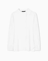 Armani Exchange - Crepe shirt with asymmetric collar, Woman, White, Size: