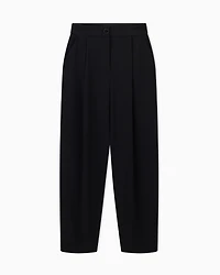 Twill pleated trousers