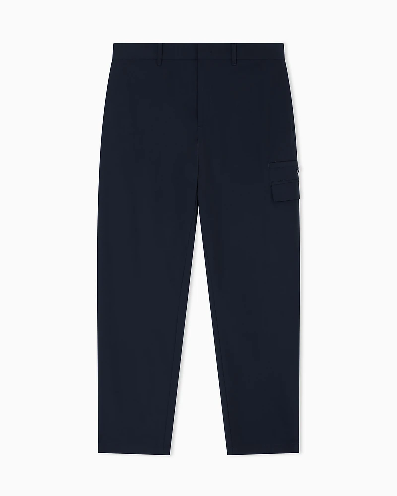 Stretch nylon cargo trousers
