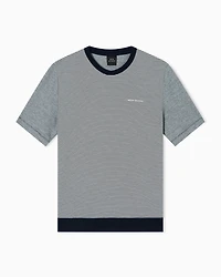 Armani Exchange - Striped cotton T-shirt, Man, Blue, Size: