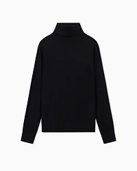 Armani Exchange - Merino turtleneck sweater, Woman, Black, Size: