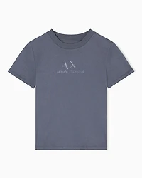 Armani Exchange - Regular fit T-shirt with graphic logo, Woman, Grey, Size: