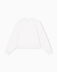 Armani Exchange - Cropped Crewneck Sweatshirt, Woman, White, Size: