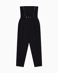 Jumpsuit with pleats and belt