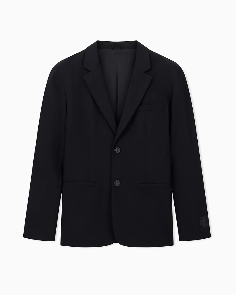 Armani Exchange - Single-breasted two-button jacket, Man, Black, Size: