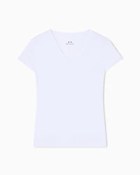 Armani Exchange -  Slim fit T-shirt with logo, Woman, White, Size: