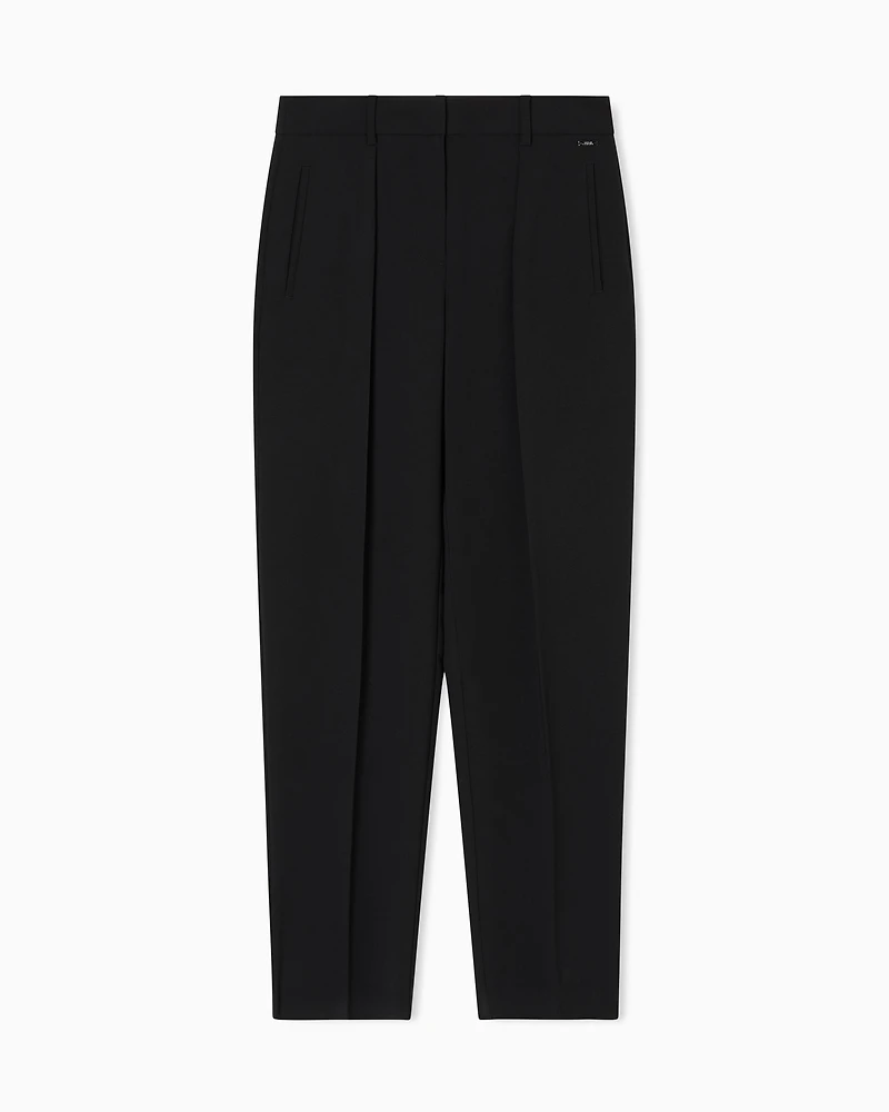 Armani Exchange - Trousers with pleats flowing fabric, Woman, Black, Size: