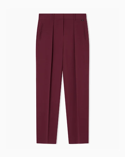 Armani Exchange - Trousers with pleats flowing fabric, Woman, Burgundy, Size: