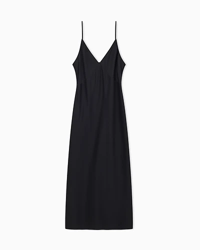 Armani Exchange - Shiny satin midi dress, Woman, Black, Size: