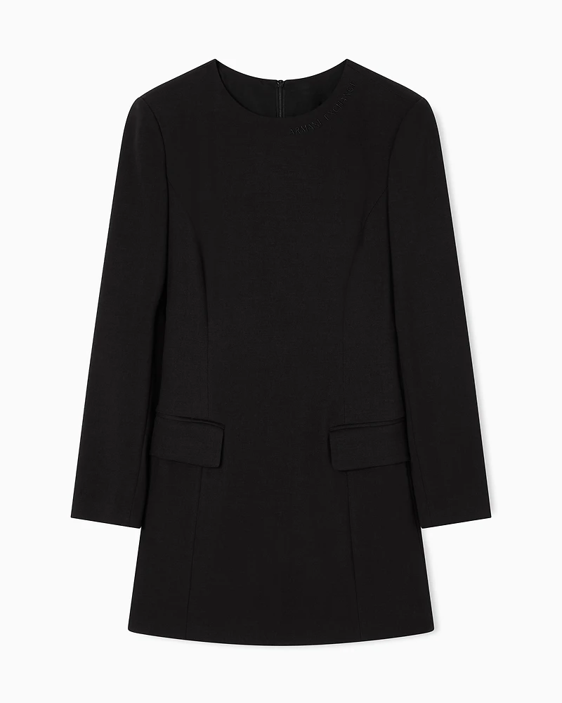 Armani Exchange - Short flared dress, Woman, Black, Size: