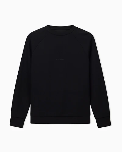 Armani Exchange - Glitter Logo Crewneck Sweatshirt, Woman, Black, Size: S