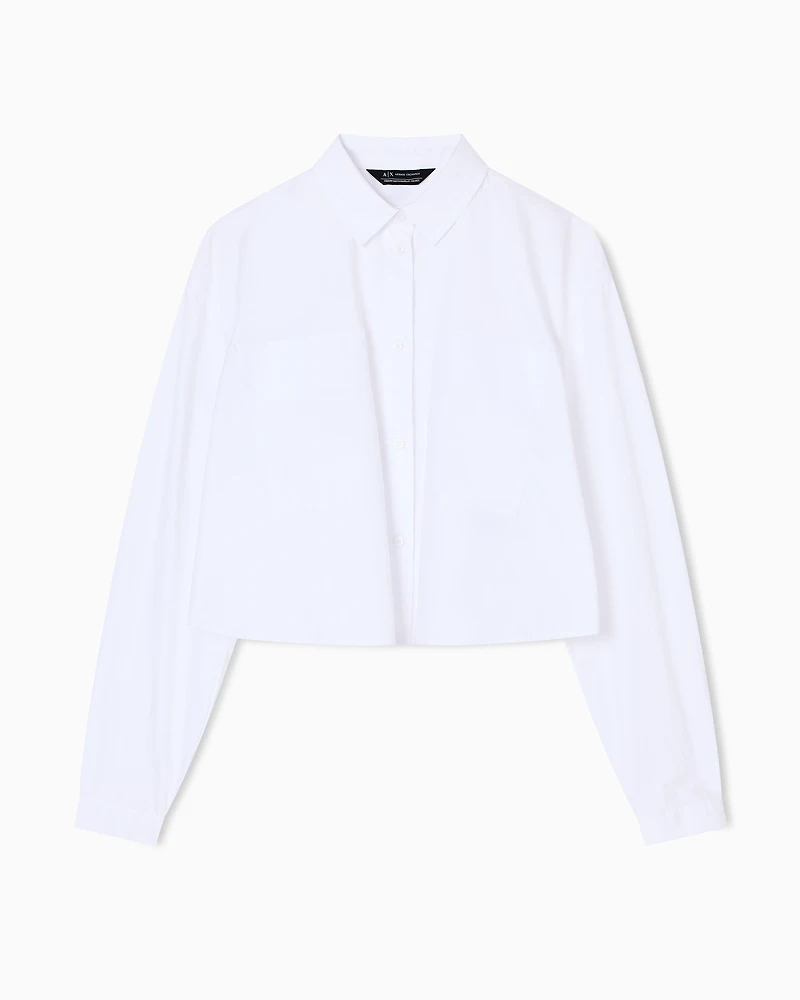 Cropped poplin shirt