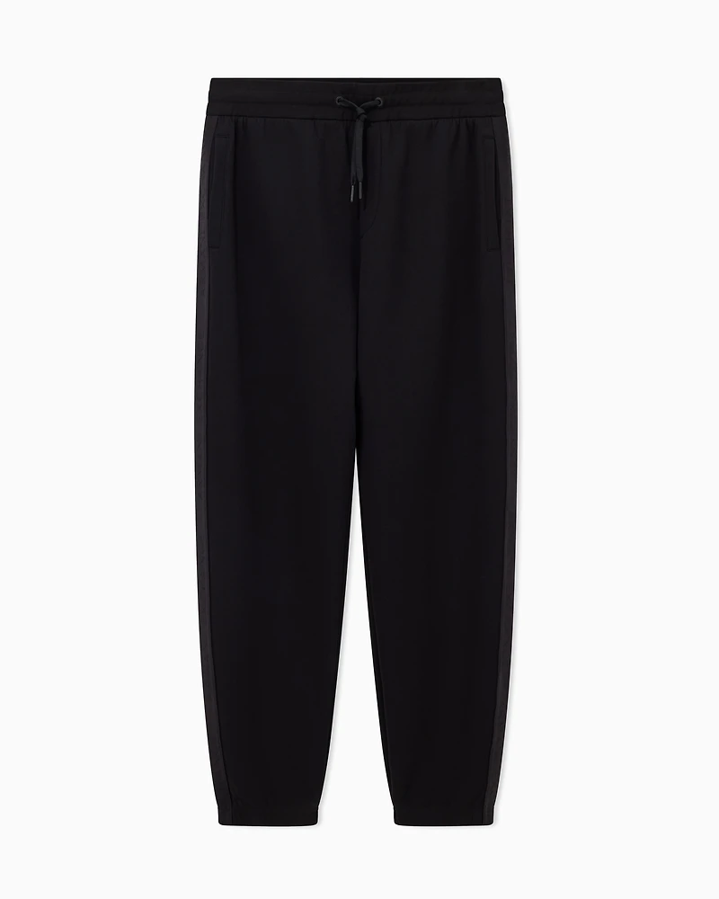 Armani Exchange - Jogger Pants Logo Stripes, Man, Black, Size: