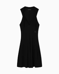 Armani Exchange - Jersey flared midi dresses, Woman, Black, Size: