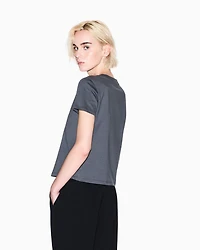 Armani Exchange - Regular fit T-shirt with graphic logo, Woman, Grey, Size: