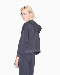 Armani Exchange - Half zip hoodie, Woman, Grey, Size: