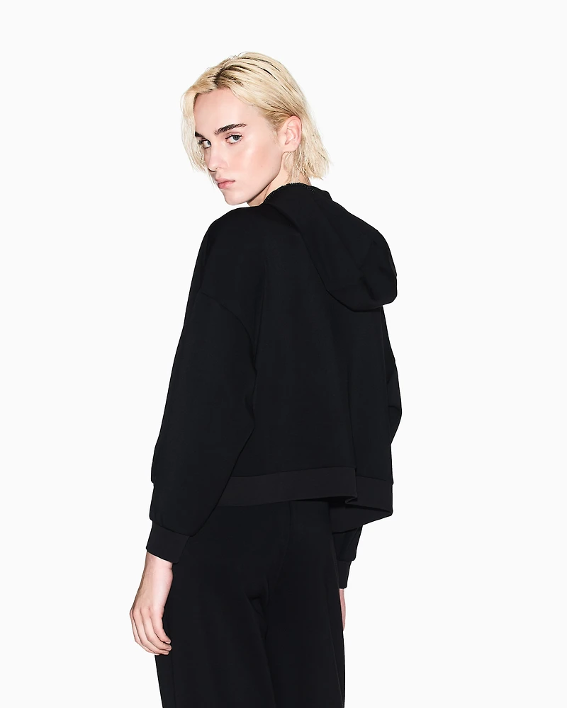 Armani Exchange - Half zip hoodie, Woman, Black, Size: