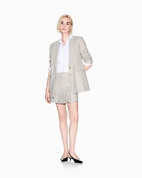 Pleated miniskirt herringbone fabric