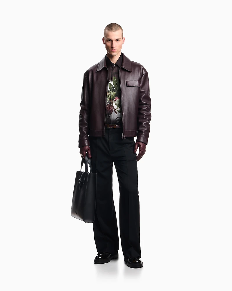 Emporio Armani - Shirt with oversized woman and foliage print, Man, Patterned, Size: