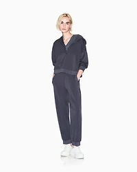 Armani Exchange - Half zip hoodie, Woman, Grey, Size: