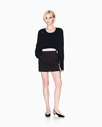 Armani Exchange - Asymmetrical cotton cardigan, Woman, Black, Size: