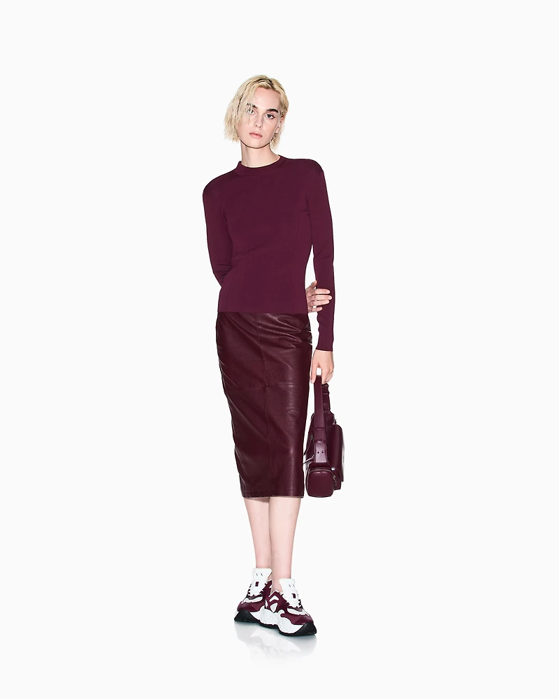 Armani Exchange - Wide rib sweater, Woman, Burgundy, Size: