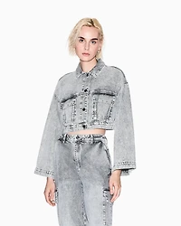 Armani Exchange - Denim Jackets, Woman, Grey, Size:
