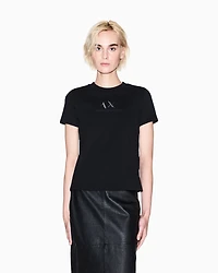 Armani Exchange - Regular fit T-shirt with graphic logo, Woman, Black, Size: