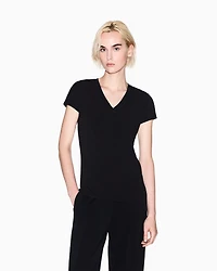 Armani Exchange -  Slim fit T-shirt with logo, Woman, Black, Size: