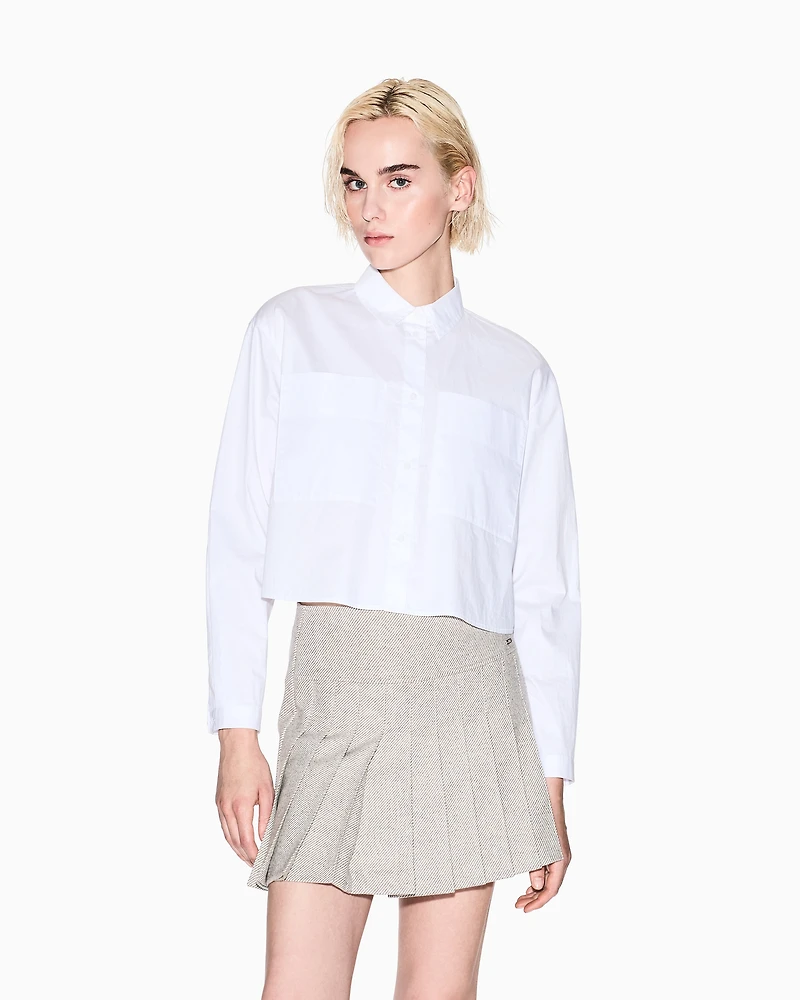 Cropped poplin shirt