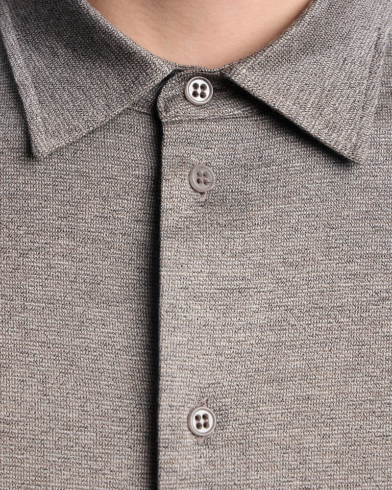 Emporio Armani - Icon jaspé jersey shirt, Man, Beige, Size: