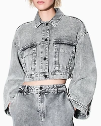 Armani Exchange - Denim Jackets, Woman, Grey, Size: