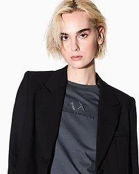 Armani Exchange - Regular fit T-shirt with graphic logo, Woman, Grey, Size:
