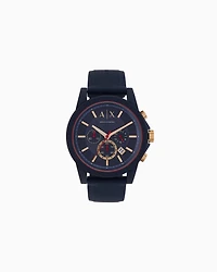 Armani Exchange - Chronograph movement watch with blue strap, Man, Multicoloured, Size: TU