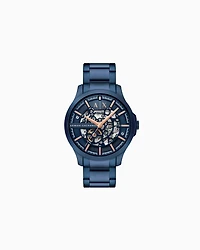  Multifunction Blue Stainless Steel Watch
