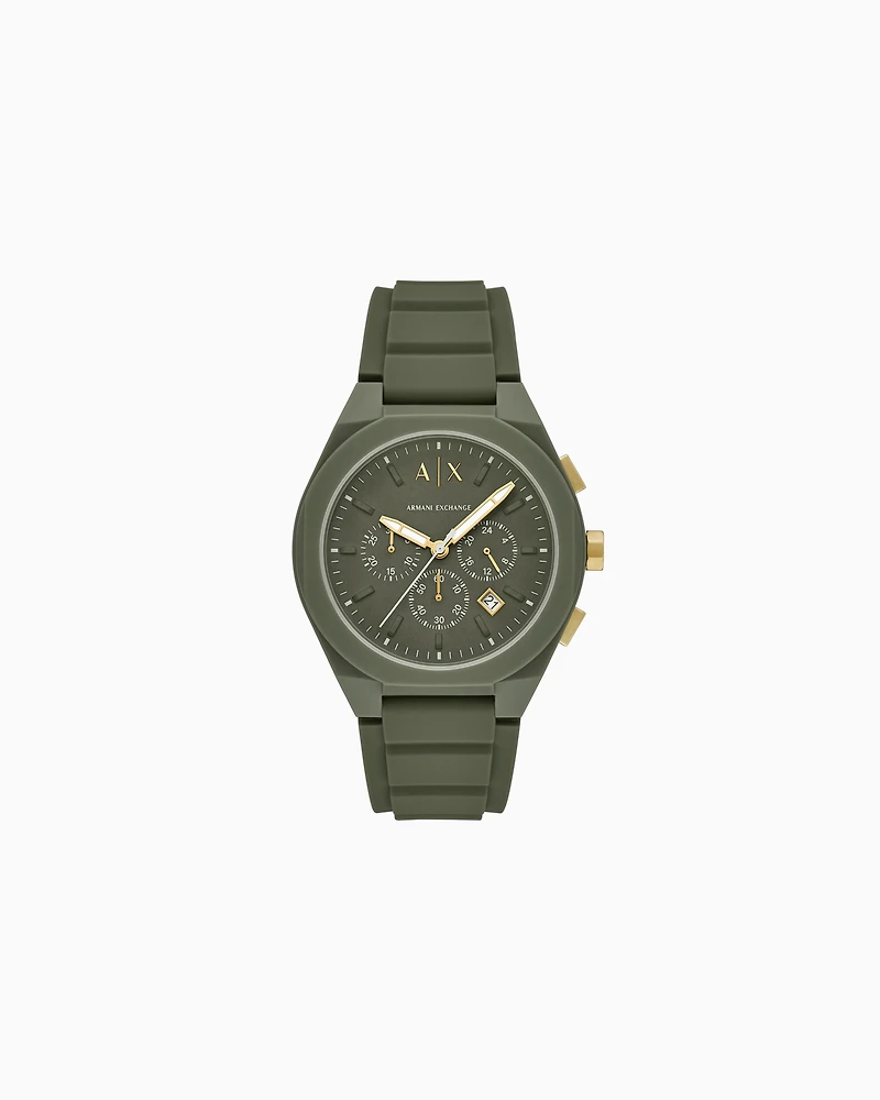 Chronograph Green Silicone Watch