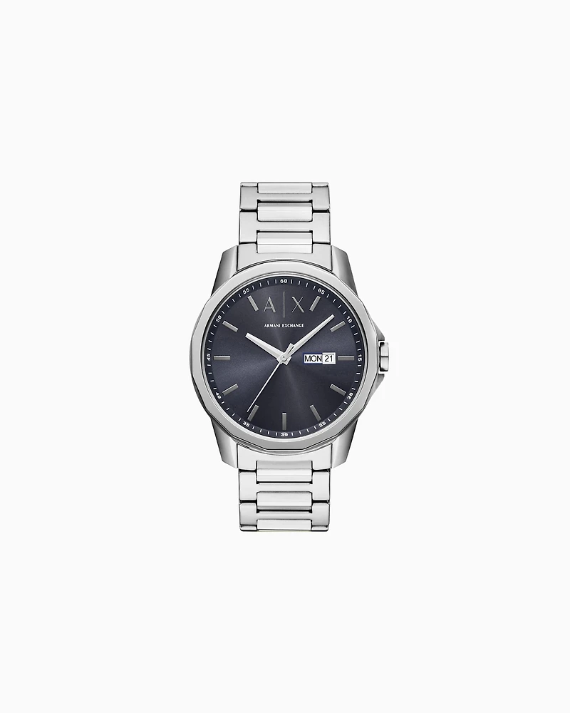 Armani Exchange -  Three-Hand Day-Date Stainless Steel Watch, Man, Multicoloured, Size: TU