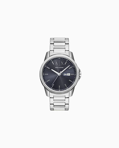 Armani Exchange -  Three-Hand Day-Date Stainless Steel Watch, Man, Multicoloured, Size: TU