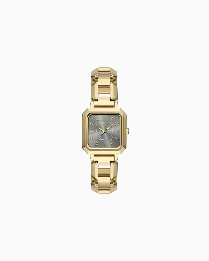 Armani Exchange - Three-Hand Gold-Tone Stainless Steel Watch, Woman, Multicoloured, Size: TU