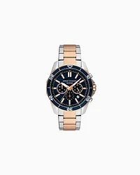 Armani Exchange - Armani Exchange Chronograph Two-Tone Stainless Steel Watch, Man, Multicoloured, Size: TU