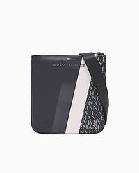 Monogram and Stripe Flat Shoulder Bag