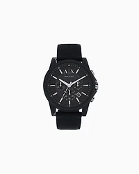 Armani Exchange - Armani Exchange Chronograph Black Silicone Watch, Man, Black, Size: TU