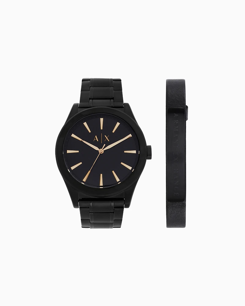 Armani Exchange - Watch and bracelet set, Man, Multicoloured, Size: TU